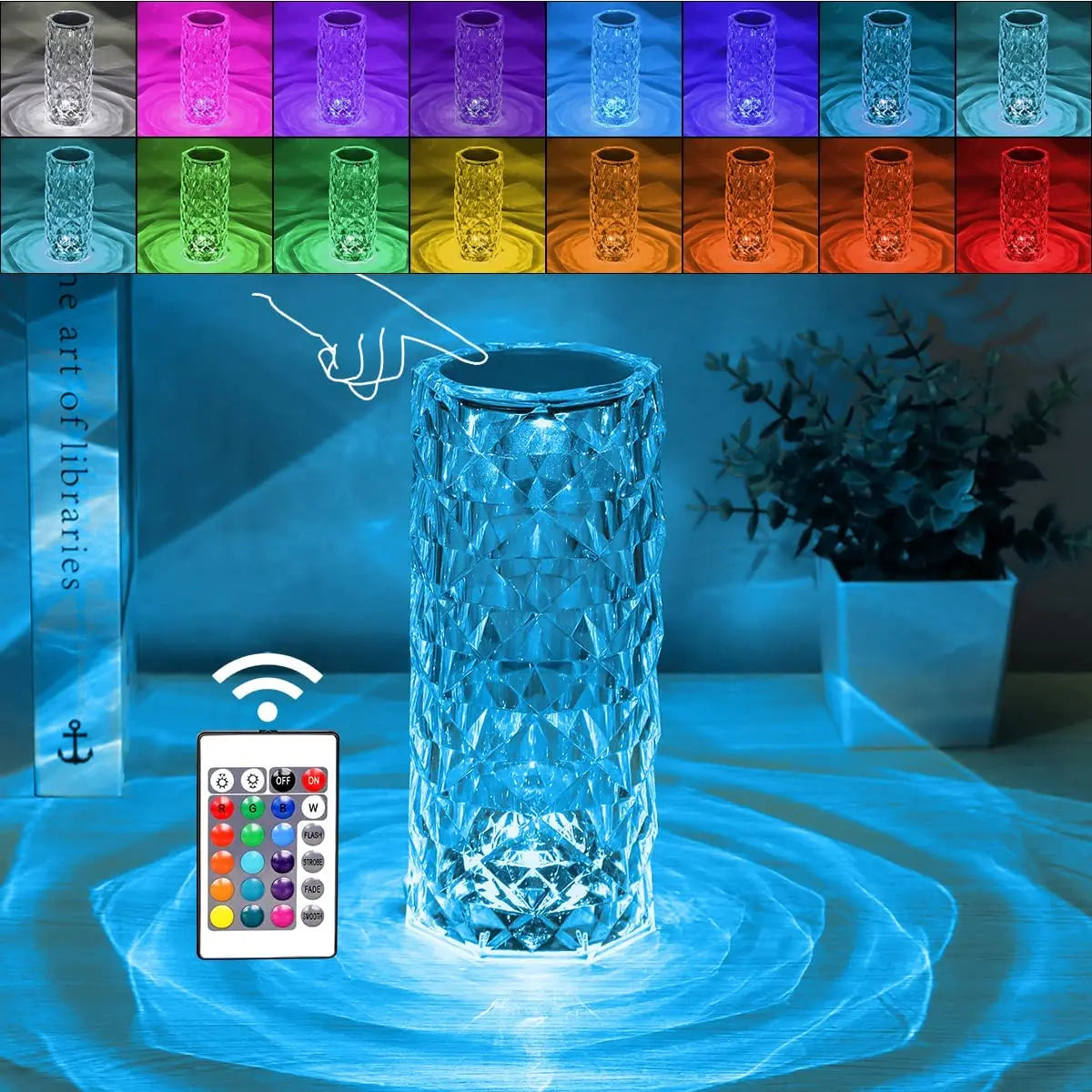 Touching Control Rose Crystal Lamp - Trend Junction