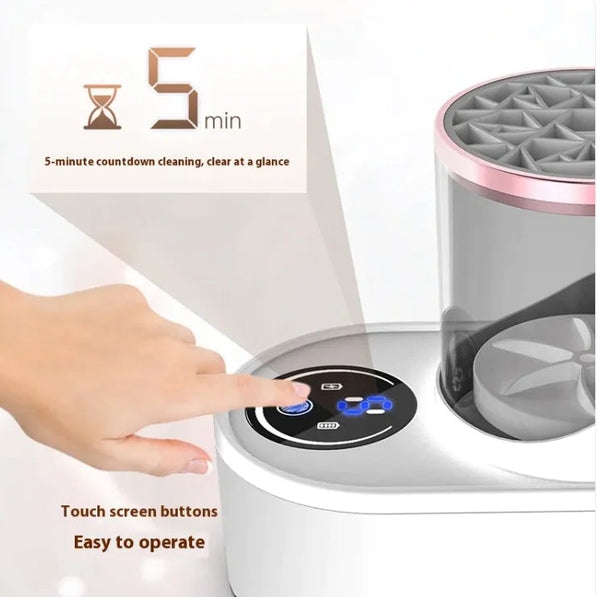 Electric Makeup Brush Cleaner and Dryer – Deep Clean Cosmetic Brushes in Seconds – Automatic Spin Cleaner for All Brush Sizes