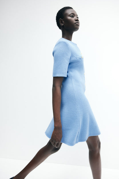 Knit button-front dress - Trend Junction 
