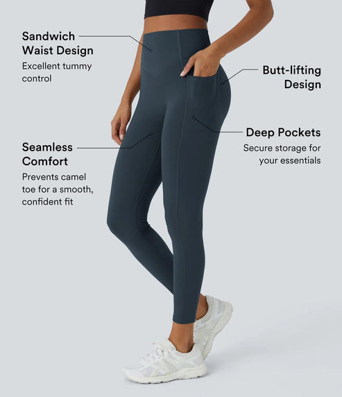 High-Waisted Butt Lifting Leggings – Tummy Control & Pockets - Trend Junction 