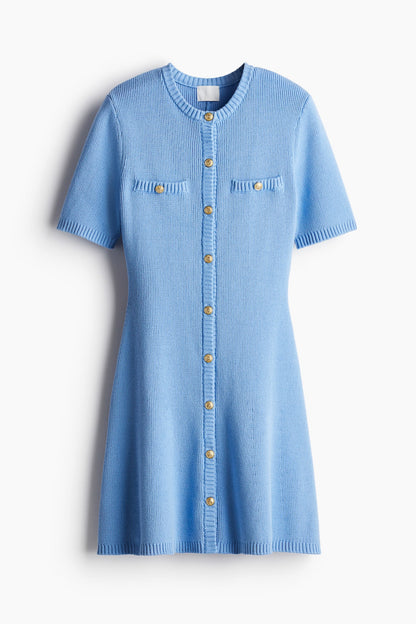 Knit button-front dress - Trend Junction 