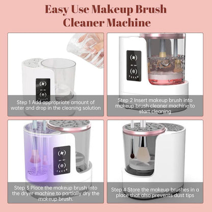 Electric Makeup Brush Cleaner and Dryer – Deep Clean Cosmetic Brushes in Seconds – Automatic Spin Cleaner for All Brush Sizes