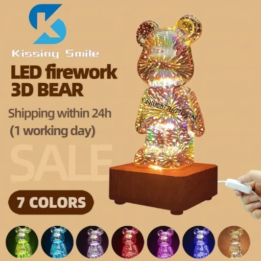 3D Firework Bear Colorful Bear Decor - Trend Junction 