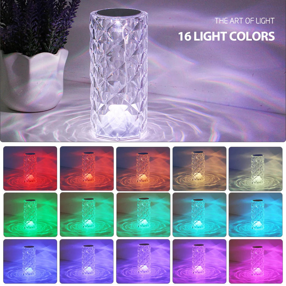 Touching Control Rose Crystal Lamp - Trend Junction 
