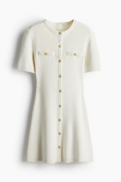 Knit button-front dress - Trend Junction 