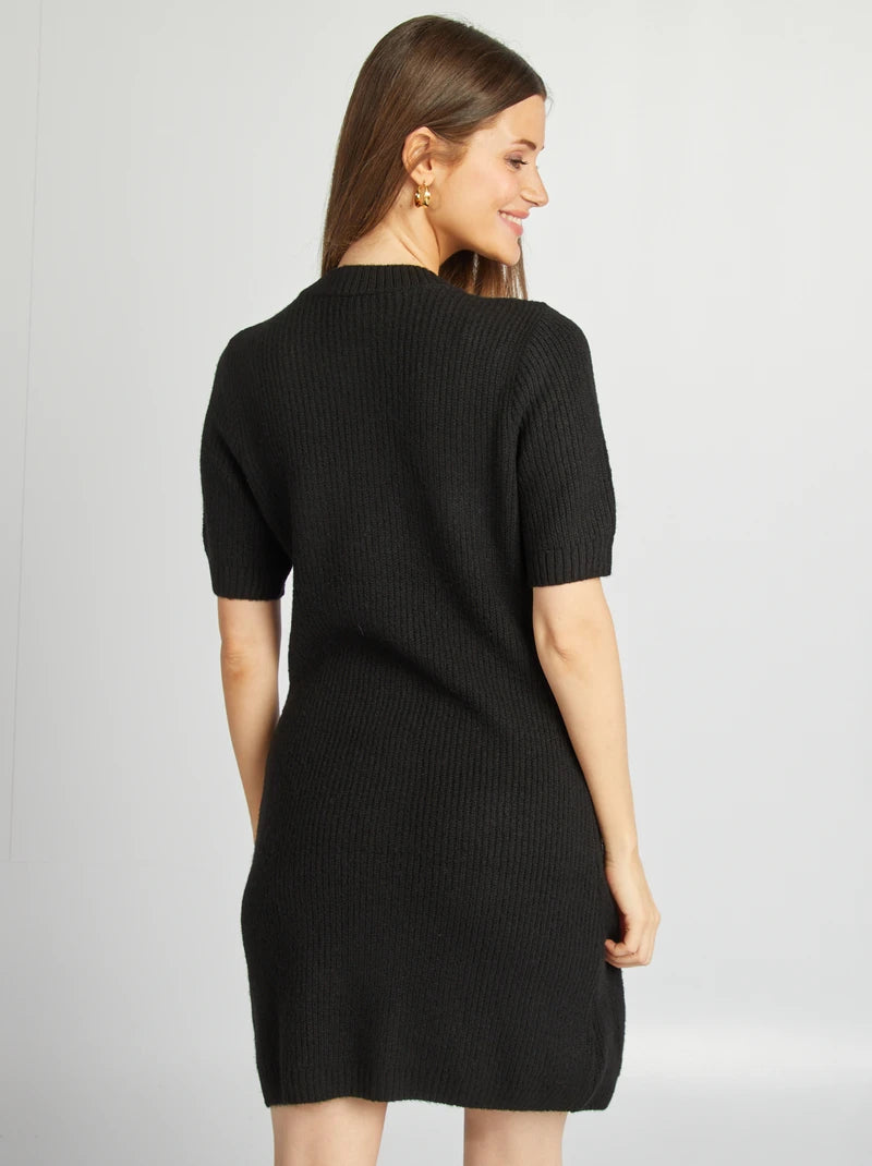 Knit button-front dress - Trend Junction 